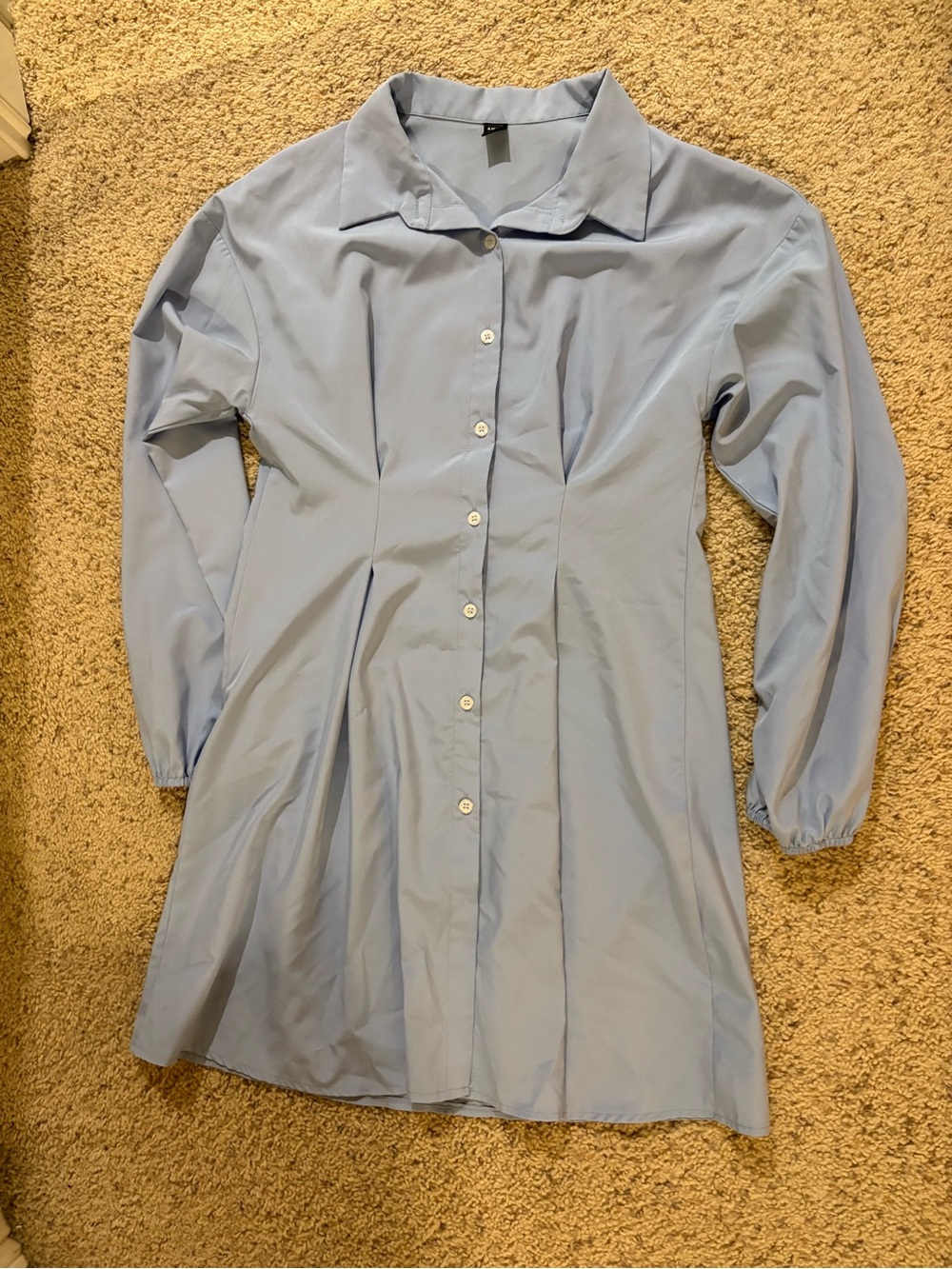 SHEIN Pale Blue Button-Up Blouse